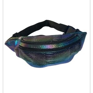 Iridescent Three compartments Fanny Pack